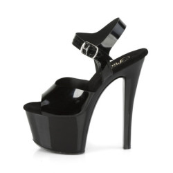 Black high heels 18 cm SKY-308N jelly-like platform high heels