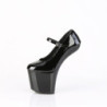 Verniciata 20 cm CRAZE-880 Heelless décolleté pony alto pleaser neri
