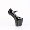 Verniciata 20 cm CRAZE-880 Heelless décolleté pony alto pleaser neri
