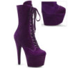 Velvet 18 cm ADORE-1045VEL Purple heeled boots + protective toe caps