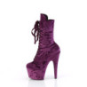 Velvet 18 cm ADORE-1045VEL Purple heeled boots + protective toe caps