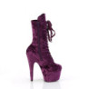 Velvet 18 cm ADORE-1045VEL Purple heeled boots + protective toe caps