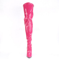 Pink Shiny 13 cm SEDUCE-3000 Thigh High Boots for Men