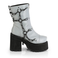 Grigio Vegano 12 cm ASSAULT-66 stivaletti lolita con tacco spesso e plateau