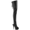 Vegan 15 cm DELIGHT-4019 high heeled lace up thigh high boots