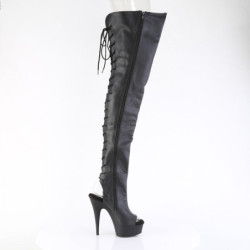 Vegan 15 cm DELIGHT-4019 high heeled lace up thigh high boots