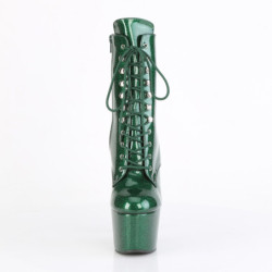 Emerald Green glitter 18 cm high heels ankle boots platform