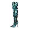 Verde Lustrini 13 cm COURTLY-3011 Stivali Alti Pleaser