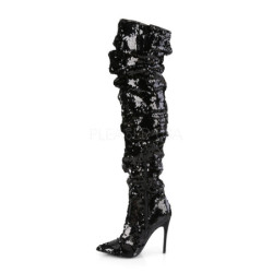 Nero Lustrini 13 cm COURTLY-3011 Stivali Alti Pleaser