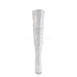 Bianco Glitter 13 cm COURTLY-3015 Stivali Alti Pleaser