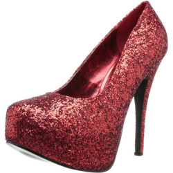 Rosso Glitter 14,5 cm Burlesque TEEZE-06GW scarpe décolleté per piedi larghi da uomo