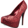 Rosso Glitter 14,5 cm Burlesque TEEZE-06GW scarpe décolleté per piedi larghi da uomo
