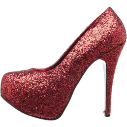Rosso Glitter 14,5 cm Burlesque TEEZE-06GW scarpe décolleté per piedi larghi da uomo