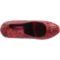 Rosso Glitter 14,5 cm Burlesque TEEZE-06GW scarpe décolleté per piedi larghi da uomo