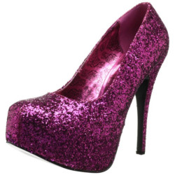 Rosa Glitter 14,5 cm Burlesque TEEZE-06GW scarpe décolleté per piedi larghi da uomo