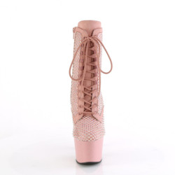 ADORE-1020RM 18 cm pleaser high heels ankle boots strass rose