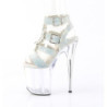 Silver rhinestone 20 cm FLAMINGO pleaser high heels strappy sandals