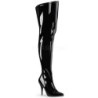 Patent 13 cm SEDUCE-3000WC thigh high stretch overknee boots wide calf