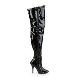 Patent 13 cm SEDUCE-3000WC thigh high stretch overknee boots wide calf
