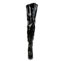 Patent 13 cm SEDUCE-3000WC thigh high stretch overknee boots wide calf