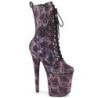 1040SPF - 20 cm pleaser high heels ankle boots Snake pattern rose