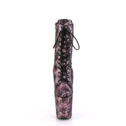 1040SPF - 20 cm pleaser high heels ankle boots Snake pattern rose
