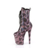 1040SPF - 20 cm pleaser high heels ankle boots Snake pattern rose