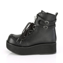 Black Leatherette 6 cm SPRITE-70 demoniacult ankle boots platform