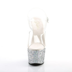 Argento glitter plateau 18 cm ADORE-708LG scarpe da pole dance
