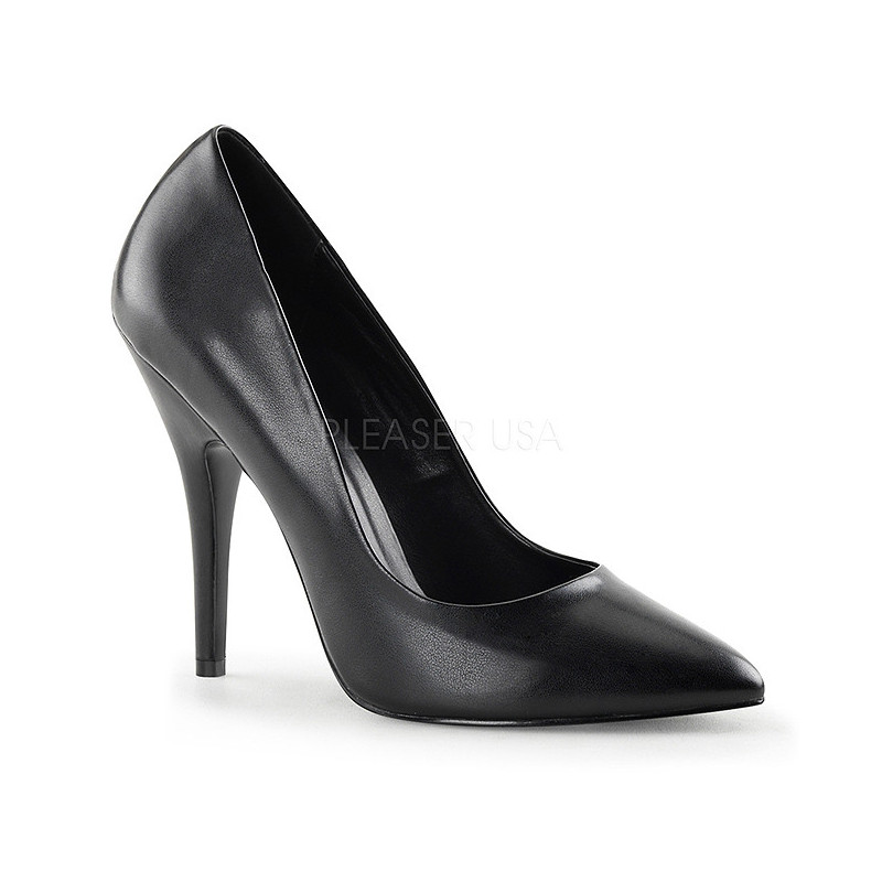 Black Leatherette 13 cm SEDUCE-420 pointed toe pumps high heels