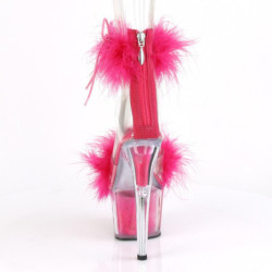 Pink 18 cm ADORE-724F sandalo tacco alto con piume exotic pole