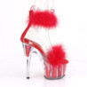 Rosso 18 cm ADORE-724F sandalo tacco alto con piume exotic pole