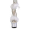 Bianco 18 cm ADORE-724F sandalo tacco alto con piume exotic pole