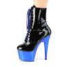 Blu Verniciata 18 cm ADORE-1020 stivaletti con plateau cromo