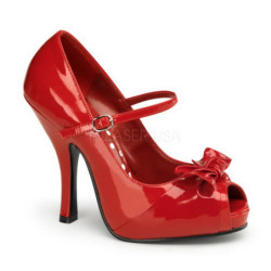Rosso Vernice 12 cm retro vintage CUTIEPIE-08 Scarpe Décolleté Punta Aperta
