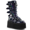 Hologram 9 cm DAMNED-225 emo calf-high buckle boots platform black