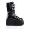 Hologram 9 cm DAMNED-225 emo calf-high buckle boots platform black
