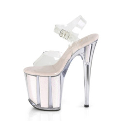 Transparent 20 cm FLAMINGO-808G glitter platform high heels shoes