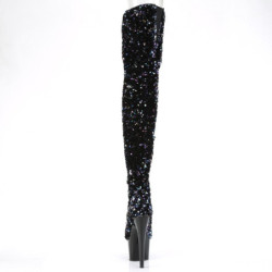 Nero Lustrini 20 cm ADORE-3020 stivali overknee piattaforma exotic pole