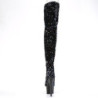 Black Sequins 20 cm ADORE-3020 Exotic pole dance overknee boots