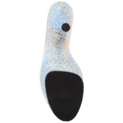 Trasparente Argento 18 cm BEJEWELED-701DM Strass Plateau Mules Alte