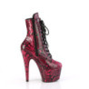 ADORE - 18 cm pleaser high heels ankle boots Snake pattern pink