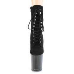 Black Faux Suede 20 cm FLAMINGO-1020FST Exotic pole dance ankle boots