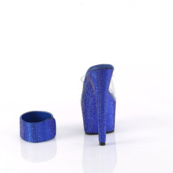 Blue 18 cm 712RS pleaser high heels ankle cuff rhinestone platform
