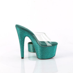 Green 18 cm 712RS pleaser high heels ankle cuff rhinestone platform