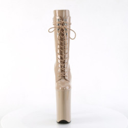 Beige Verniciata 25,5 cm BEYOND-1050 tacchi estremi - stivaletti più plateau alto