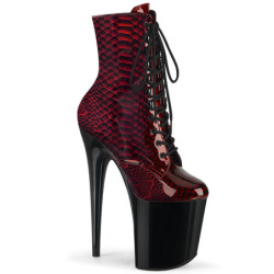 Red Snake pattern 20 cm FLAMINGO-1020SP Exotic pole dance ankle boots