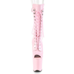 Vegano 20 cm FLAMINGO-1051 stivali spuntate con tacco e piattaforma rosa