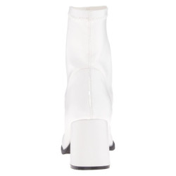 Bianco Ecopelle 7,5 cm GOGO-150 stivaletti alti con tacco spesso stretch