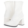 Bianco Ecopelle 7,5 cm GOGO-150 stivaletti alti con tacco spesso stretch